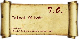 Tolnai Olivér névjegykártya