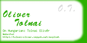 oliver tolnai business card