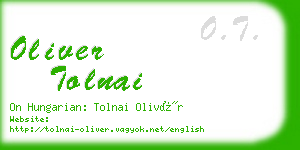 oliver tolnai business card